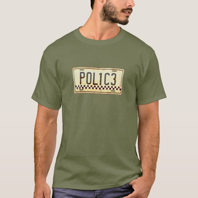 Camiseta Gráfica divertida de la placa de licencia de auto  (Anverso)