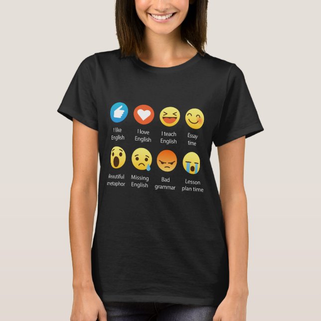 Camiseta gráfica divertida de los Emoticons de las (Anverso)