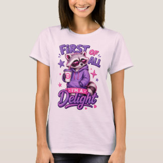 Camiseta gráfica divertida de mapache con confianz