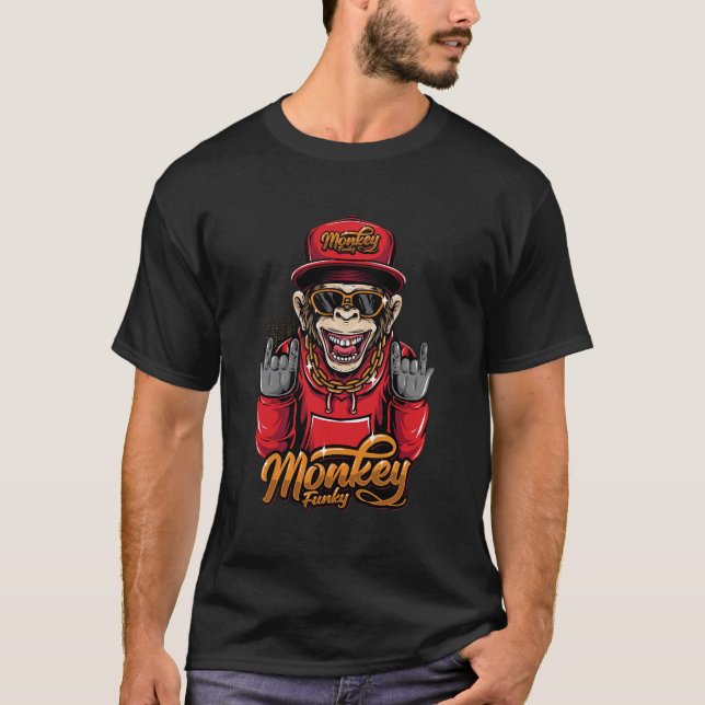 Camiseta gráfica divertida de mono (Anverso)