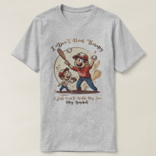 Camiseta Gráfica Divertida de Papá de Béisbol - No