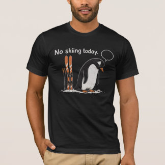Camiseta gráfica divertida de pingüino de esquí in
