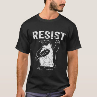 Camiseta Gráfica divertida de protesta pingüino resiste a c