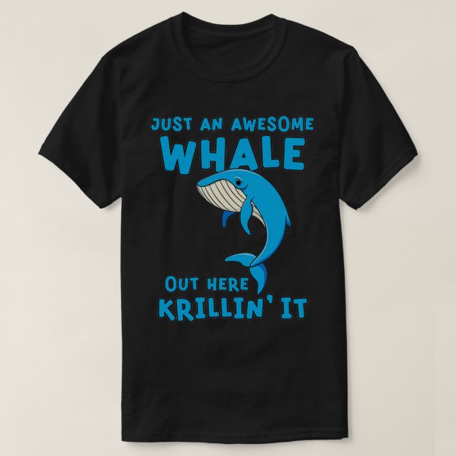 Camiseta Gráfica divertida de Pun de ballena azul (Diseño del anverso)