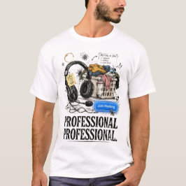 Camiseta gráfica divertida de reunión profesional 