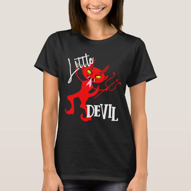 Camiseta Gráfica divertida del pequeño diablo rojo (Anverso)