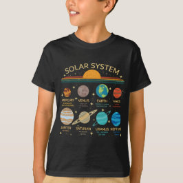 Camiseta Gráfica divertida del sistema solar con humor de p