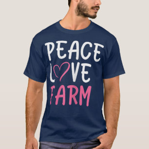 Camiseta Gráfica divertida Farm Love Peace para mujeres y C