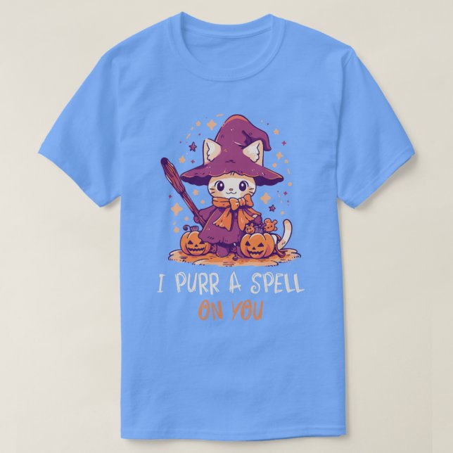 Camiseta Gráfica divertida felina Pun Witch Spell Hombres N (Diseño del anverso)