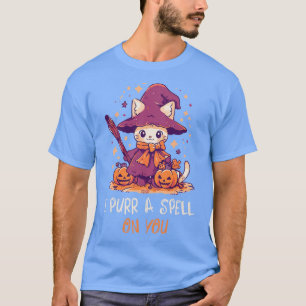 Camiseta Gráfica divertida felina Pun Witch Spell Hombres N