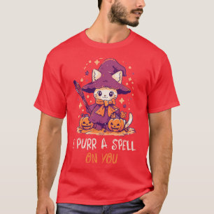 Camiseta Gráfica divertida felina Pun Witch Spell Hombres N