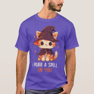 Camiseta Gráfica divertida felina Pun Witch Spell Hombres N
