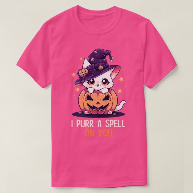 Camiseta Gráfica divertida felina Pun Witch Spell Hombres N (Diseño del anverso)