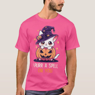 Camiseta Gráfica divertida felina Pun Witch Spell Hombres N