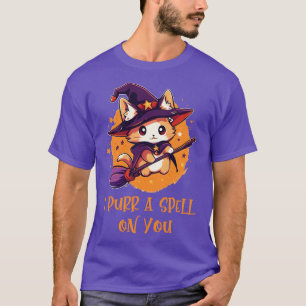Camiseta Gráfica divertida felina Pun Witch Spell Hombres N