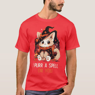 Camiseta Gráfica divertida felina Pun Witch Spell Hombres N
