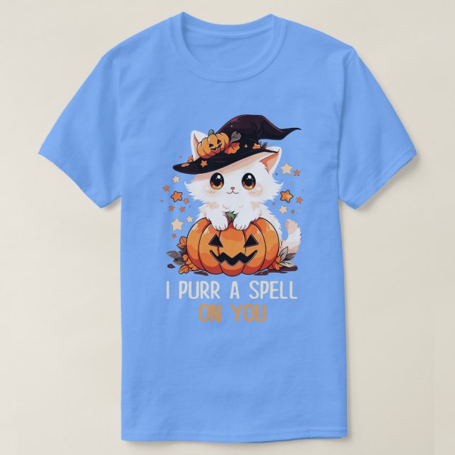 Camiseta Gráfica divertida felina Pun Witch Spell Hombres N (Diseño del anverso)