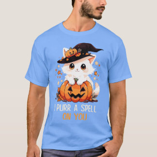 Camiseta Gráfica divertida felina Pun Witch Spell Hombres N