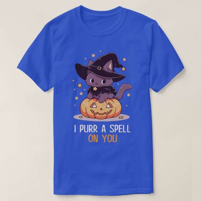 Camiseta Gráfica divertida felina Pun Witch Spell Hombres N (Diseño del anverso)