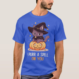 Camiseta Gráfica divertida felina Pun Witch Spell Hombres N