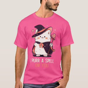 Camiseta Gráfica divertida felina Pun Witch Spell Hombres N