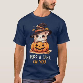 Camiseta Gráfica divertida felina Pun Witch Spell Hombres N