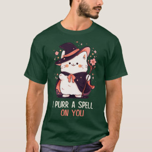 Camiseta Gráfica divertida felina Pun Witch Spell Hombres N