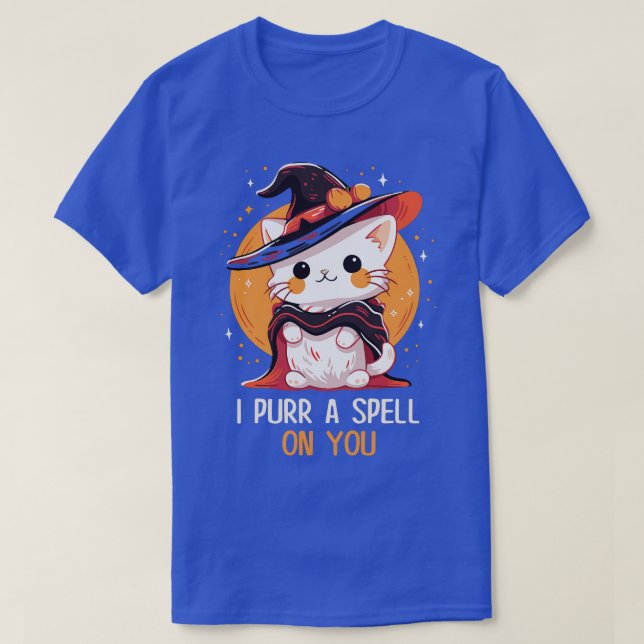 Camiseta Gráfica divertida felina Pun Witch Spell Hombres N (Diseño del anverso)