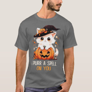 Camiseta Gráfica divertida felina Pun Witch Spell Hombres N
