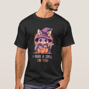 Camiseta Gráfica divertida felina Pun Witch Spell Hombres N