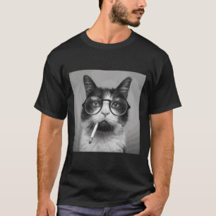 Camiseta Gráfica divertida fumar gatos Adultos Graciosa