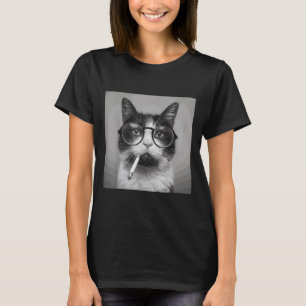 Camiseta Gráfica divertida fumar gatos Adultos Graciosa