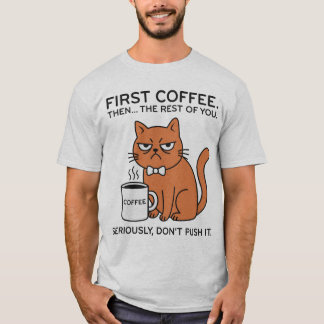 Camiseta Gráfica Divertida Gato Gruñón Sarcástico