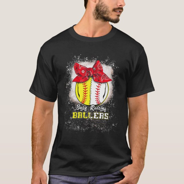Camiseta Gráfica divertida mezcla Softball Béisbol Ocupado  (Anverso)