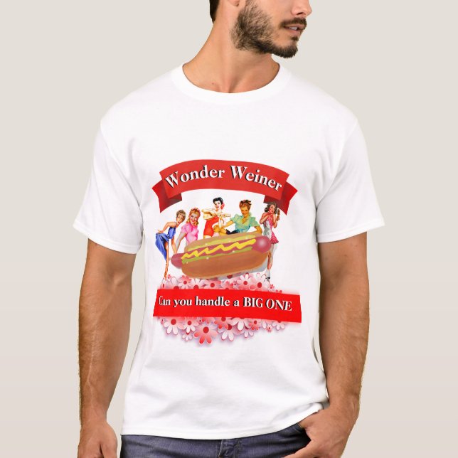 Camiseta Gráfica divertida Novedad WONDER WEINER (Anverso)