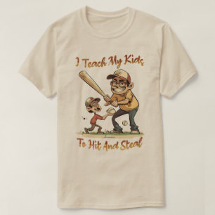Camiseta Gráfica Divertida para Papá de Béisbol - 