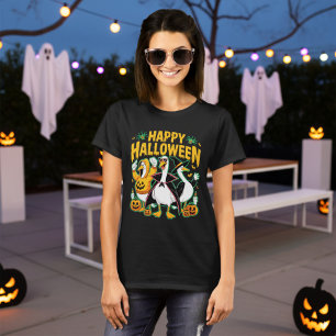 Camiseta Gráfica divertida retro negro de Halloween Persona