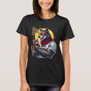 Camiseta Gráfica divertida te protegerá de la lana alfa de