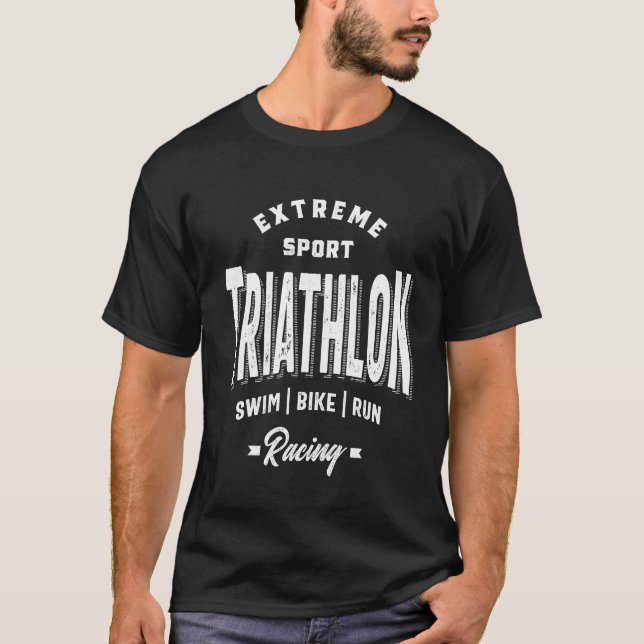 Camiseta gráfica divertida Triathlon para entrenam (Anverso)