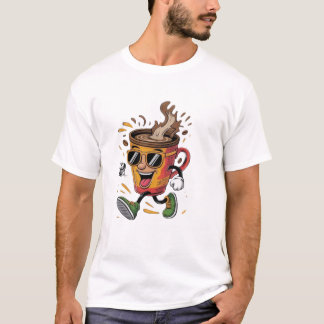 Camiseta gráfica divertida y genial de taza de caf