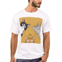 Camiseta gráfica divertida y vintage de gatos curi