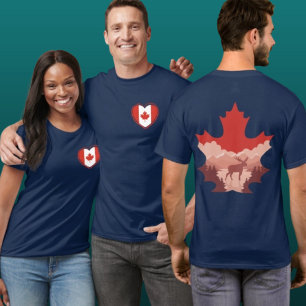 Camiseta Gráfica Doble Cara Corazón Vida Silvestre