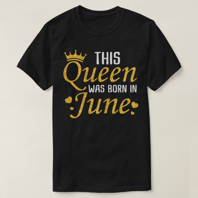 Camiseta Gráfica dorada de las damas de junio, reina de cum (Diseño del anverso)
