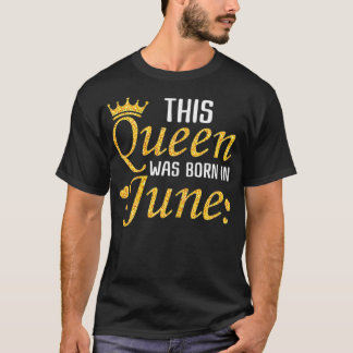 Camiseta Gráfica dorada de las damas de junio, reina de cum