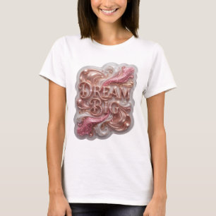 Camiseta gráfica DREAM BIG de oro elegante