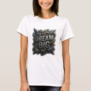 Camiseta gráfica DREAM BIG de plata elegante