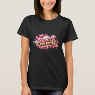 Camiseta gráfica dulce corazón linda para mujeres