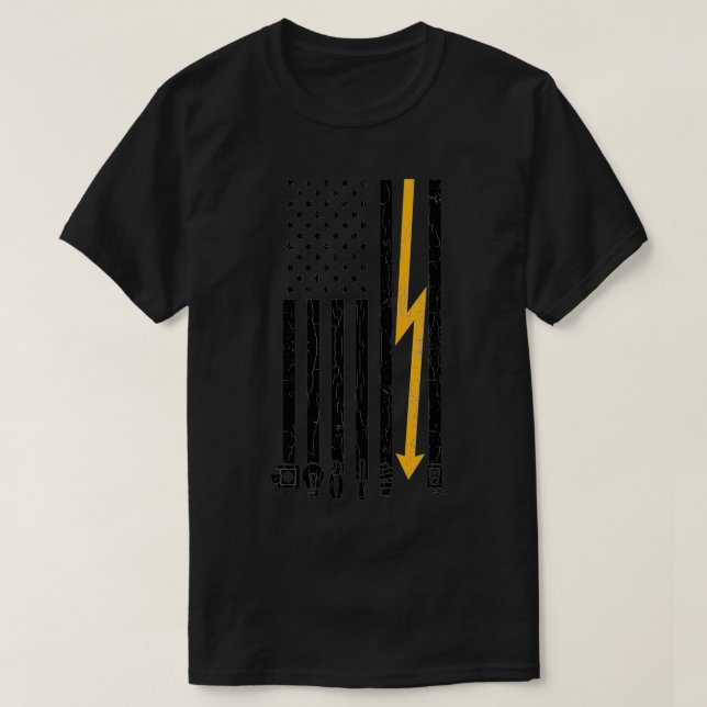 Camiseta Gráfica eléctrica divertida con bandera electrónic (Diseño del anverso)