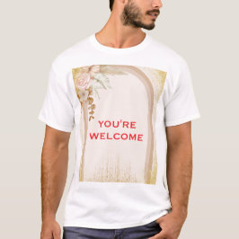 Camiseta gráfica elegante de terracota con flores