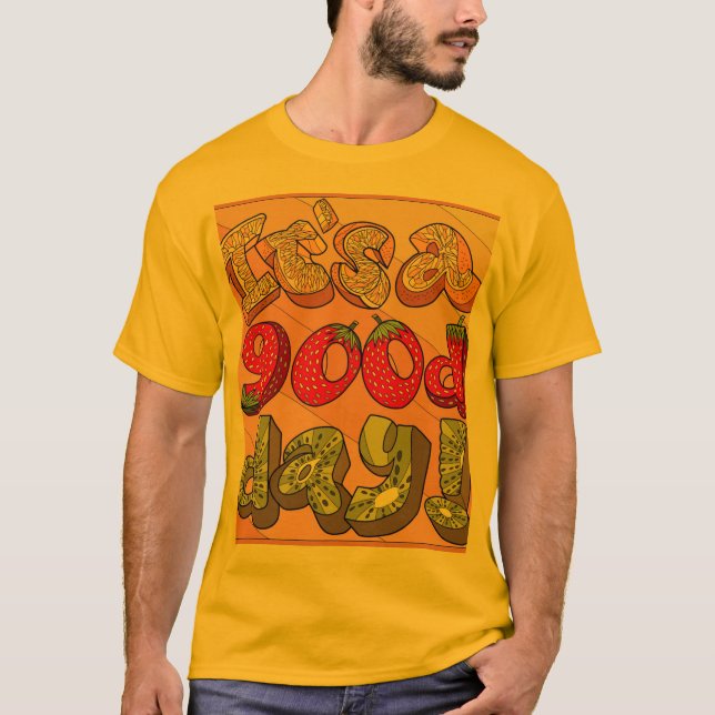 Camiseta gráfica "Es un buen día" - vibraciones po (Anverso)